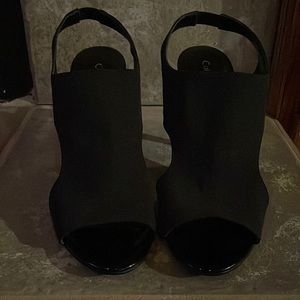 Calvin Klein Black Fabric peep toe